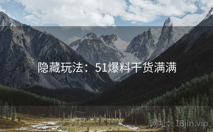 隐藏玩法：51爆料干货满满
