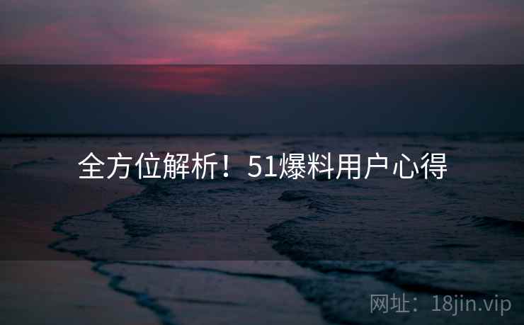 全方位解析！51爆料用户心得